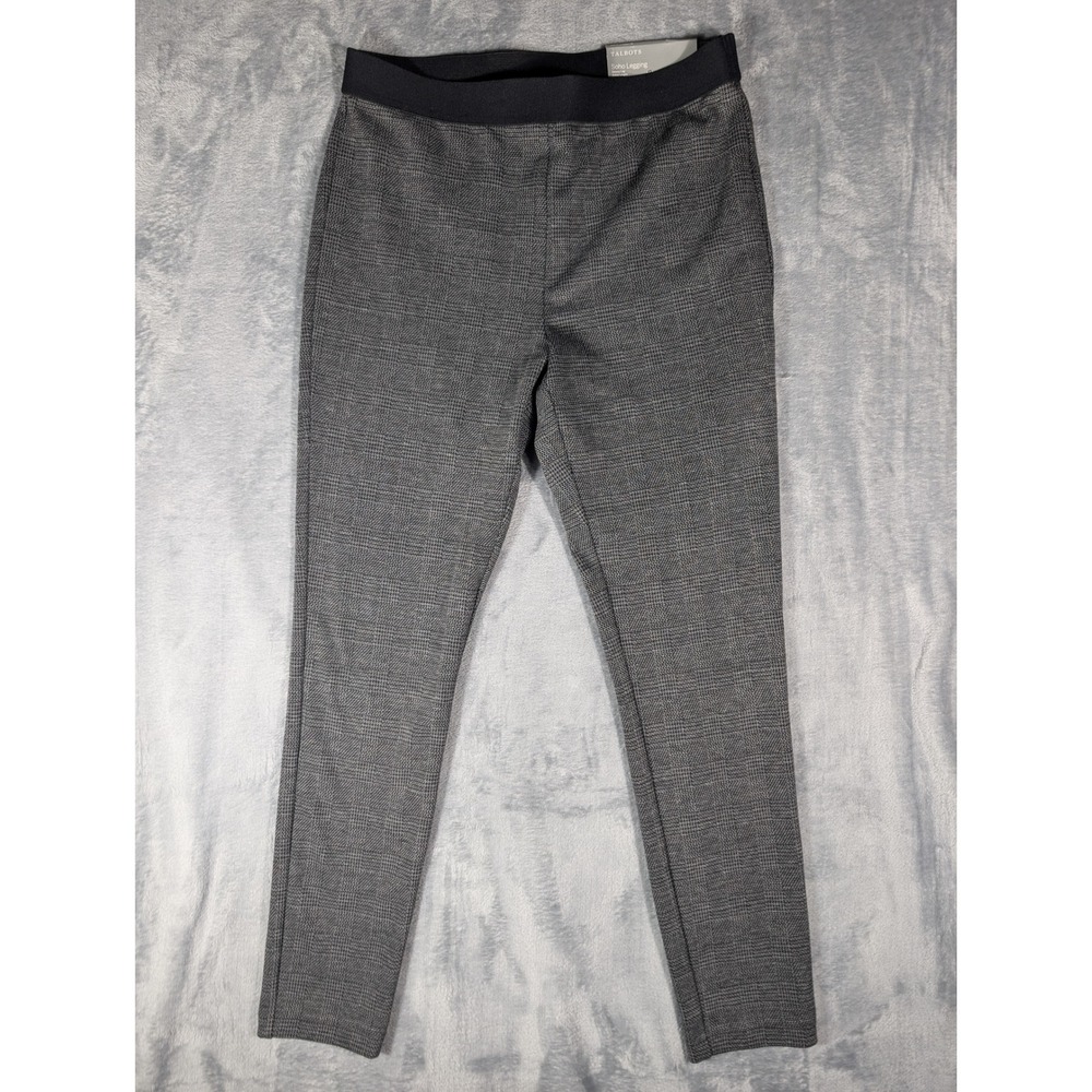 Talbots Soho Legging Women Size 8 Gray Glen Plaid Skinny Ankle High Rise NWT